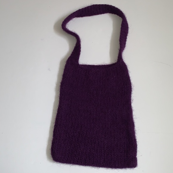 🆕 Handmade Felted Purple Hobo Bag with Hearts - Picture 3 of 10
